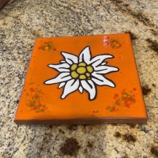 Edelweiss Trivet Tile in Orange